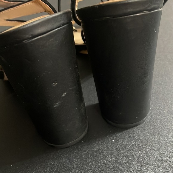 Sam Edelman Black Suede Lace Up Sandals Block heel - Picture 4 of 5